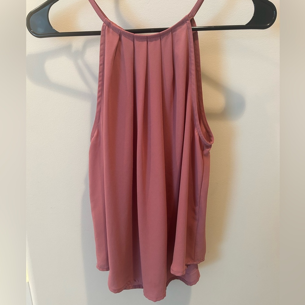 Blush colored tank blouse